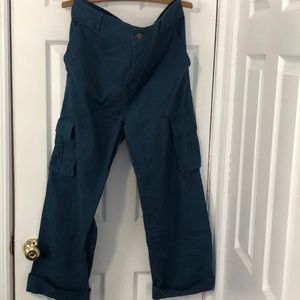 Cargos, teal, baggy, pants